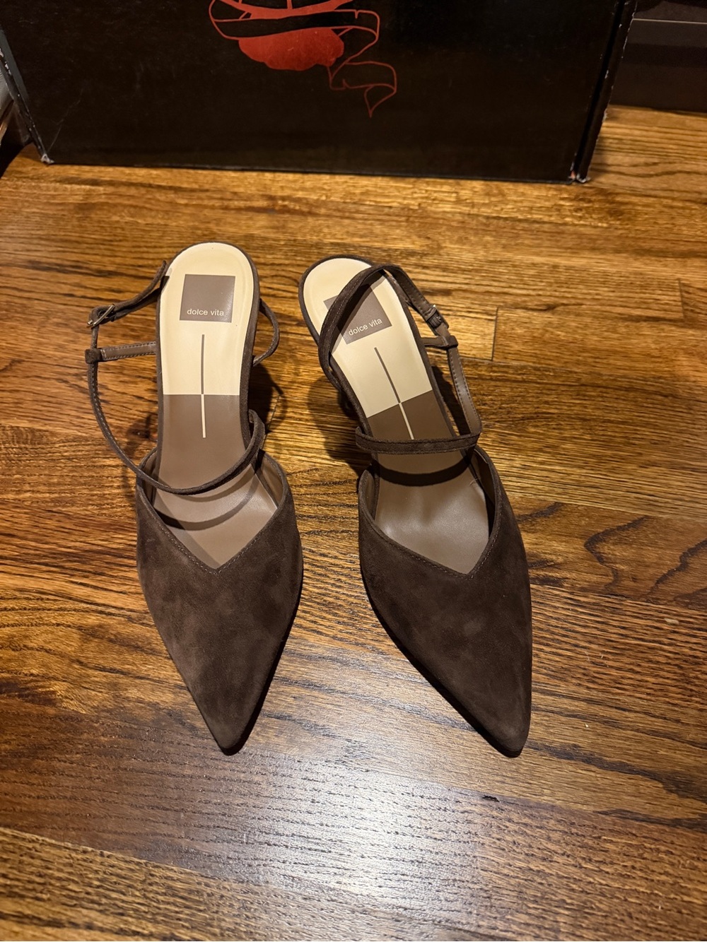 Dolce Vita Brown Suede Pointed Toe Slingback Mules